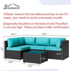Patio Furniture Sets, 5 Piece Outdoor Sectional Sofas, Wicker Rattan Outdoor - Image 7