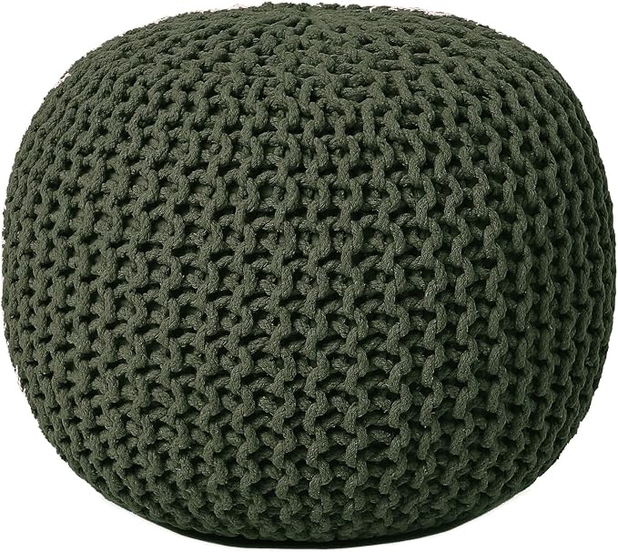 REDEARTH Round Hand Knitted Pouf - Image 6