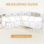 HDCAXKJ 100% Waterproof Reclining Sectional Couch Covers L Shape Recliner Sofa - Image 2