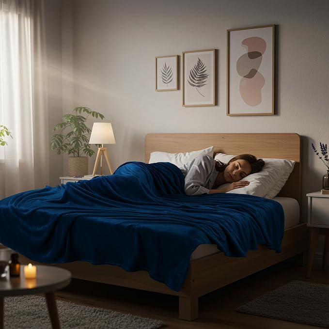 Utopia Bedding Ultra Soft Fleece Bed Blanket Twin Size Navy | Microfiber Plush - Image 6