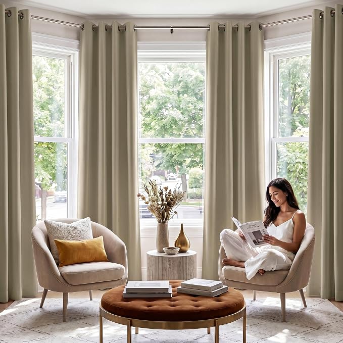 NICETOWN 100% Blackout Curtain Panels 84 inch Long - Image 3