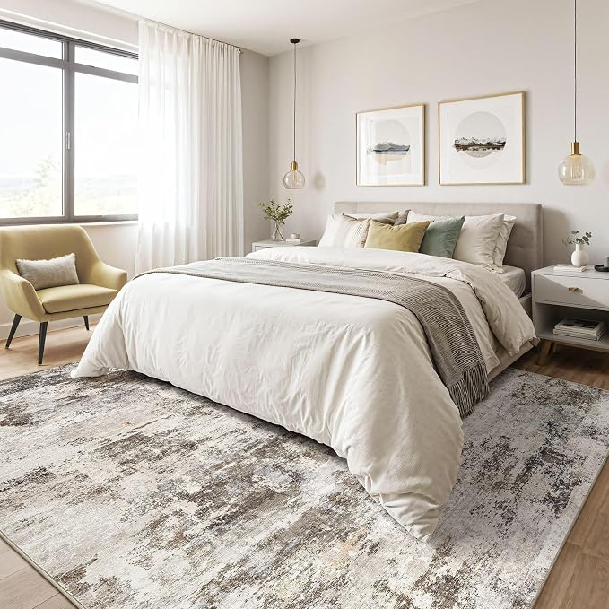 LOONGRUG 8x10 Area Rugs Washable Large Neutral Modern Living Room Rug | - Image 4
