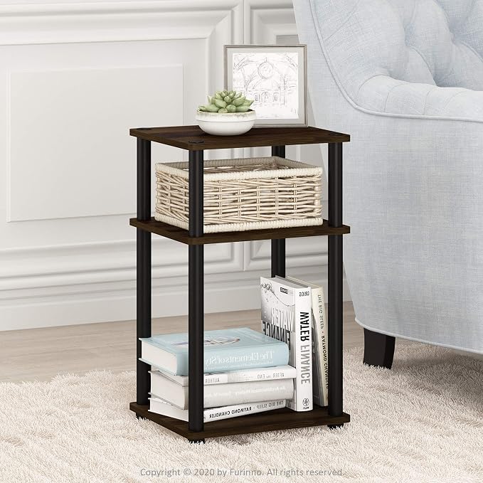 Furinno JUST Side Table, 3-Tier End Table, Open Shelves Night Stand, Bedside - Image 2