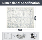 8x10 Boho Washable Area Rug for Living Room, Dining Room-White Blue | Ultra - Image 2