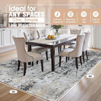 5x8 Area Rugs for Living Room Washable Bedroom Dining Room Black Grey Gold | - Image 2