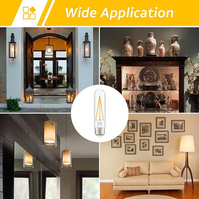 Dimmable E26 T30 T10 LED Bulb Long Tube Light Bulb 4W, Type T Tubular Light - Image 5