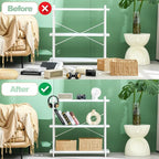 HCHQHS Bookshelf, 3-Tier Industrial Bookcase, Freestanding Horizontal - Image 4