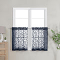 Curtain, Furman Navy Blue, 24 Inch Length, 2 Panels Set, Light Filtering by OWENIE