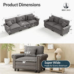 HERA'S HOUSE 2 Pieces Modular Sectional Sofa Sets, Oversized Couch Set - Image 2