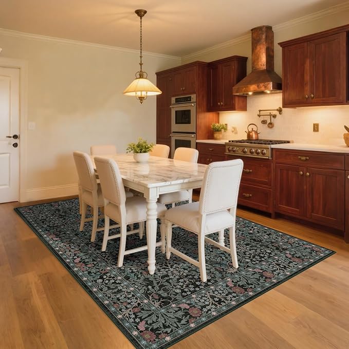 9x12 Washable Area Rugs for Living Room, Stain Resistant Vintage Rugs for - Image 4