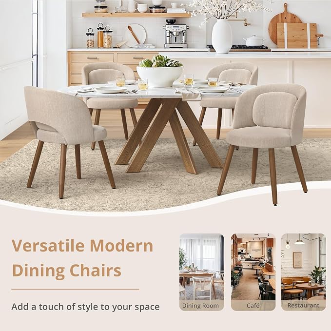 LUE BONA Dining Chairs Set of 4, Modern Upholstered Kitchen Chairs - Image 6