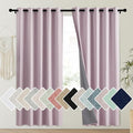 NICETOWN Pink Vintage Linen 100% Blackout Curtains by NICETOWN
