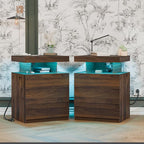 HOMMPA Set of 2 Rustic Brown Nightstands by Hommpa