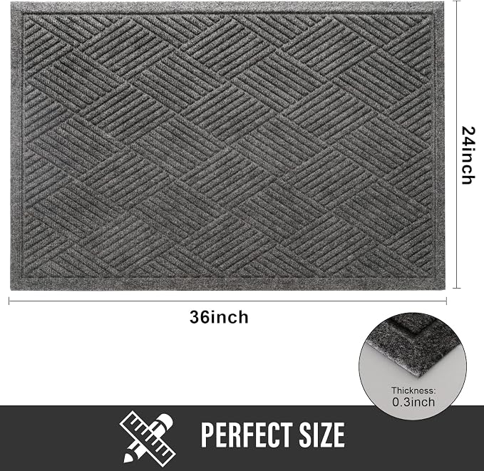 Sturdy Front Door Mat, Absorbent Muddy Dirt Resist Welcome Door Mats Outdoor - Image 2