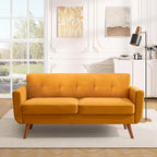 Tbfit 65" W Loveseat Sofa, Velvet Mid Century Modern Love Seat Couches - Image 8