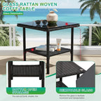 FDW 3 Pieces Patio Furniture Set Outdoor Wicker Bistro Sets Modern Rattan Chair - Image 4