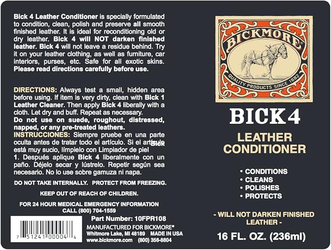 Bickmore Bick 4 Leather Conditioner and Leather Cleaner 16 oz - Image 8