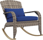 Outsunny Outdoor Wicker Adirondack Rocking Chair, Patio Rattan Rocker Chair by Outsunny