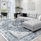RELEANY Washable Area Rug, Water Repellent, Pet Friendly, Vintage Floral Boho by RELEANY