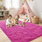 6x9 Large Hot Pink Fluffy Soft Area Rug Non-Slip - Image 4