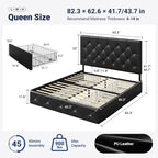 Allewie Upholstered Queen Size Platform Bed Frame - Image 2
