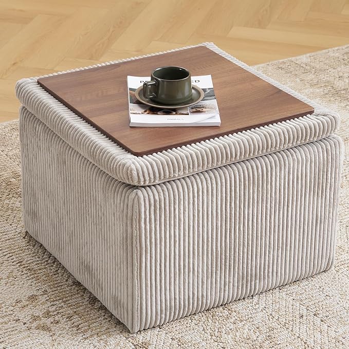 Cube Storage Ottoman, Ottoman Footstool by Rhevoy