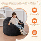 MAXYOYO Kids Bean Bag Chair, Floral Shaped Bean Bag Sofa, Plush Faux Fur - Image 6