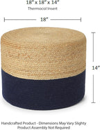 · REDEARTH · Cylindrical Pouf Foot Stool Ottoman - Image 3