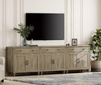 WAMPAT Farmhouse TV Stand for 100 Inch TV, 3-in-1 TV Console Table for - Image 2