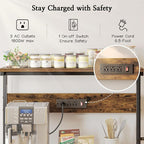 SUPERJARE Bakers Rack with Power Outlets, Microwave Stand, 31.5 X 16.5 Inch - Image 3