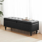 Mangodan 50" Storage Ottoman Bench, Tufted Ottoman by Mangodan