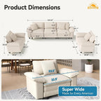 SUNSHINE VALLEY 3 Piece Living Room Sofa Furniture Set, Chenille 2 Comfy Cloud - Image 2