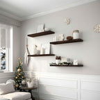 YYWUOJJ Wood Floating Shelves for Wall Decor, Rustic Wall Shelves for Bedroom - Image 3