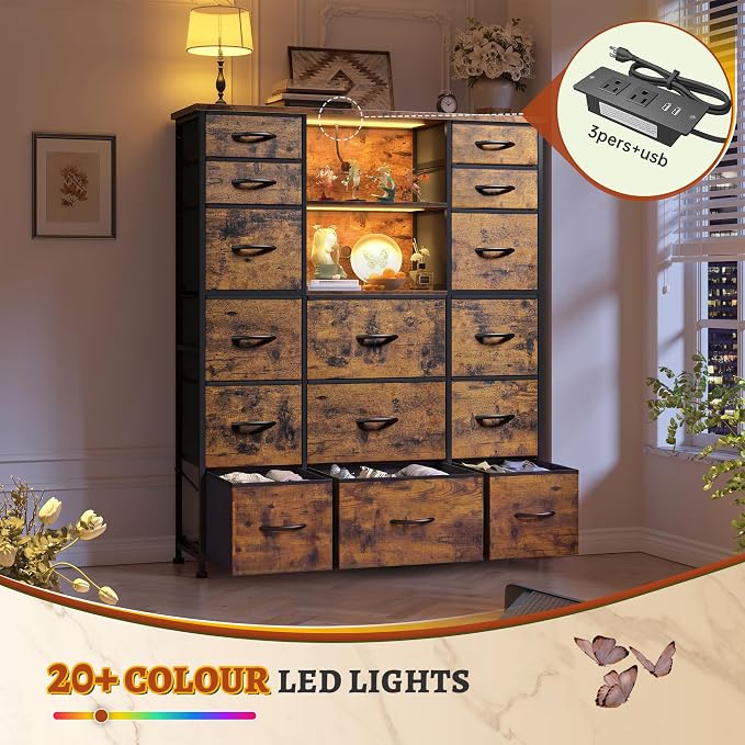 EnHomee 51" H Dresser with 15 Drawers Dresser - Image 5