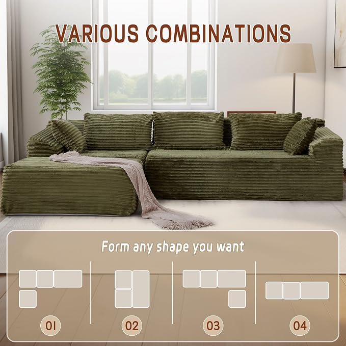 Korser 110" L-Shaped Modular Sectional Sofa - Image 3