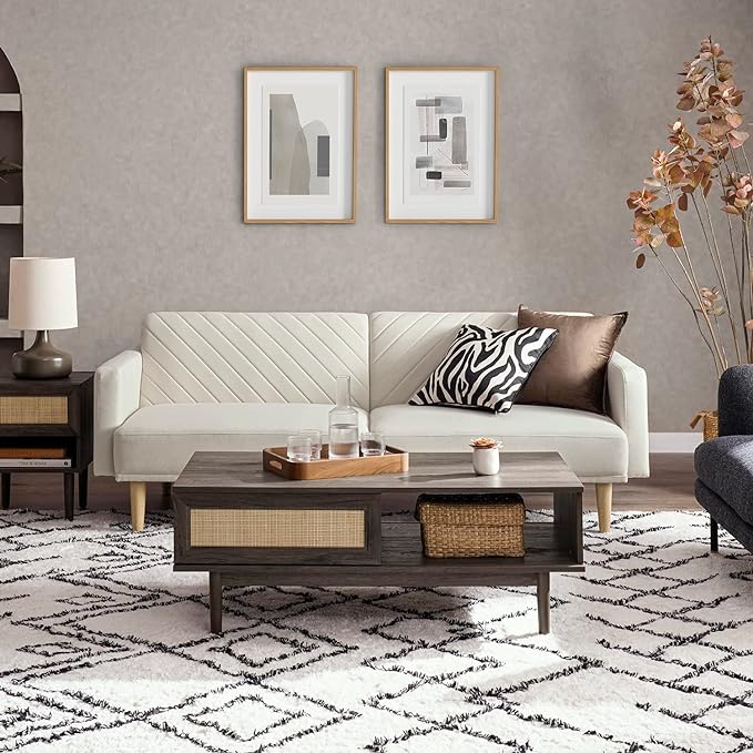 mopio 76.4" Futon Sofa Bed, Sleeper Sofa, Mid Century Modern Futon Couch - Image 3