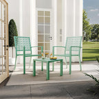 GarveeTech 3 PCS Outdoor Bistro Set, Stackable Modern Metal Steel Table and - Image 5