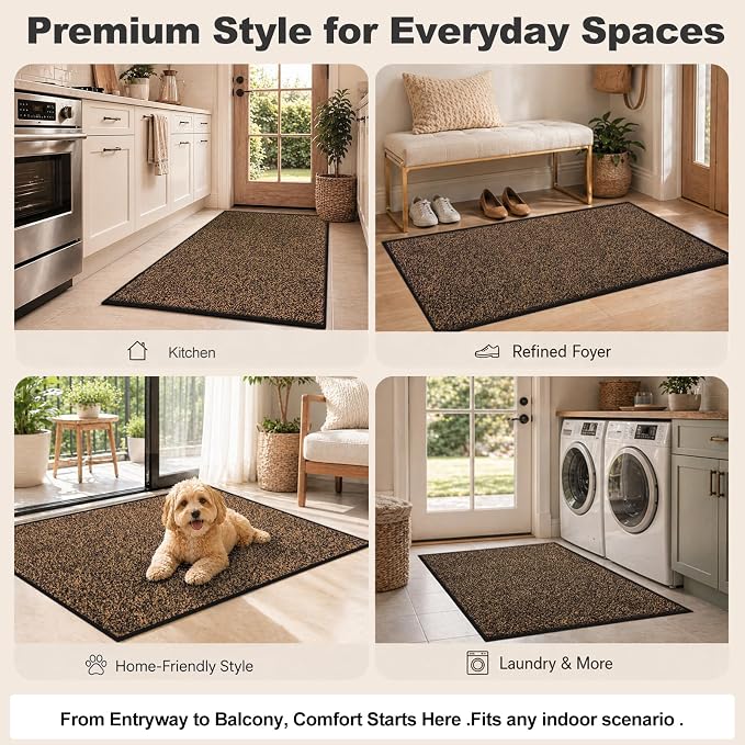 Super Absorbent Front Door Mat, 29.5" x 17", Non-Slip Washable Indoor Doormats - Image 8