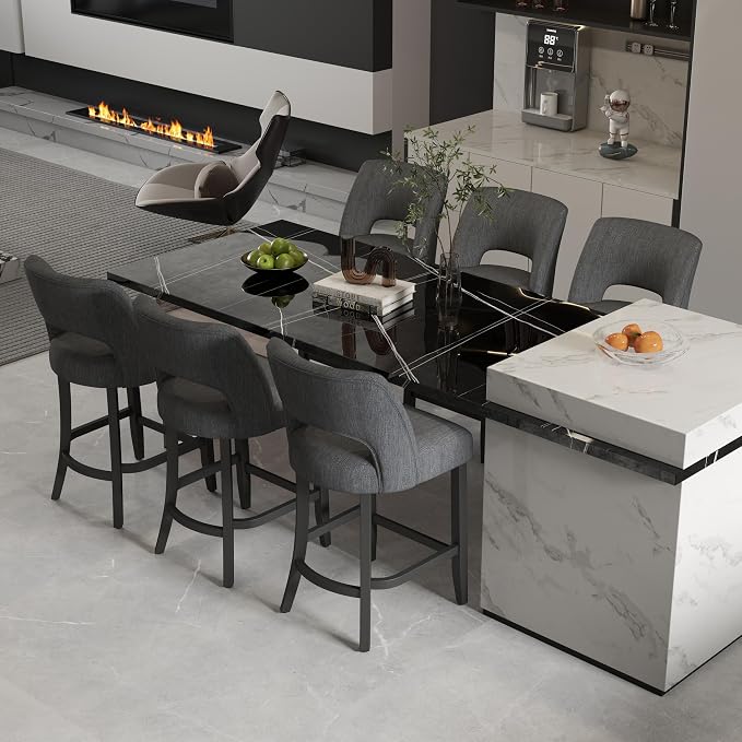 VKNOW Bar Stools Set of 6, Modern Counter Stools by VKNOW