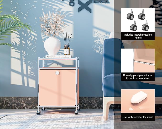 Matte Storage Cart with Flap Door, Large Capacity Storage Cart with Detachable - Image 4