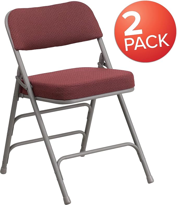 Flash Furniture 2 Pack HERCULES Series Premium Curved Triple Braced & Double - Image 4