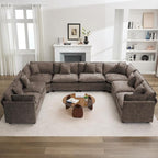 147'' Oversized U Shaped Cloud Sectional Sofa, Chenille Deep Seat Couches by WUTUTUEE
