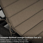 Sundale Outdoor Olefin Quilted Lounge Cushion Set of 4, Patio Foldable Chaise - Image 5