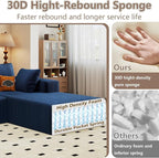 95" Cloud Sectional Couch with L-Shape Chaise, Modular Comfy Sofa Chaise Longue - Image 3
