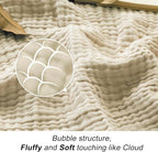 EMME Muslin Blankets for Adults Throw Blanket for Couch Breathable Gauze Soft - Image 3
