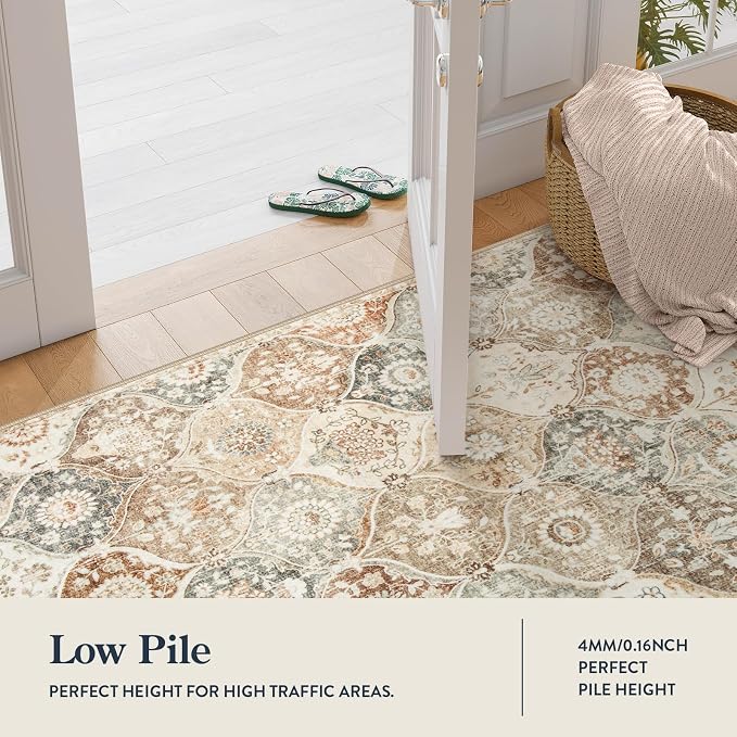 Lahome Moroccan Hallway Runner, 2x6 Kitchen Runner Rugs Non Skid Washable | - Image 3