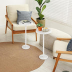 smusei Small Drink Table with Marble Base Round Side Table - Image 6