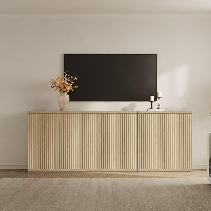 SICOTAS Buffet Cabinet with Storage Accent Sideboard Modern Credenza with Doors - Image 7