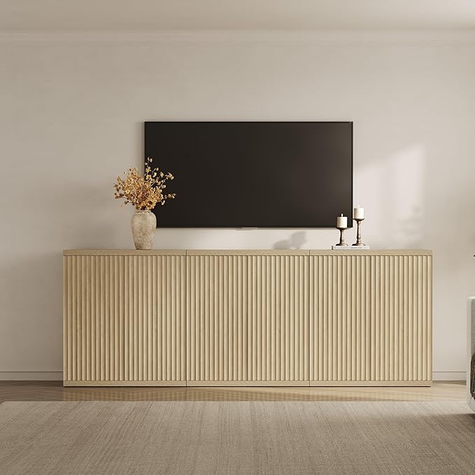 SICOTAS Buffet Cabinet with Storage Accent Sideboard Modern Credenza with Doors - Image 7