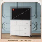WLIVE 7 Drawer Dresser TV Stand, Dressers - Image 6